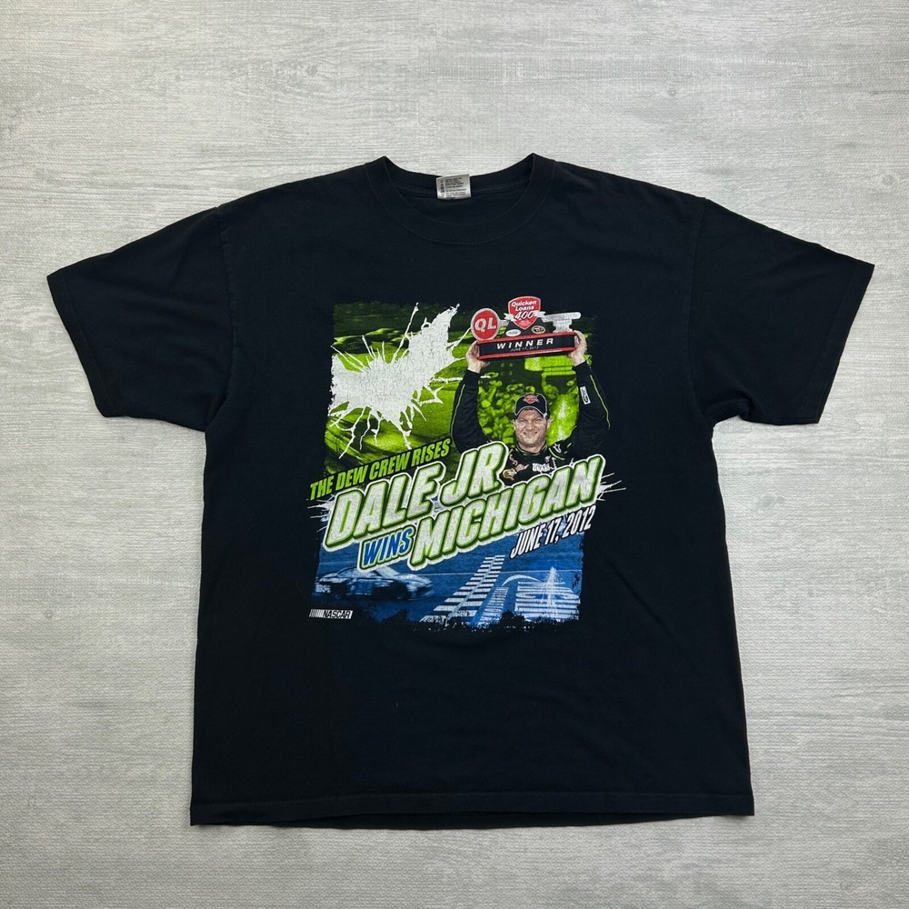 Vintage Y2K Dale Earnhardt Jr Shirt Size XL Black Nascar Racing Hendrick Tee